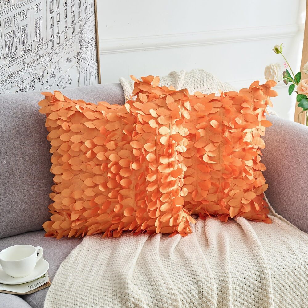 2123 3D Decorative Throw Pillow Covers, Satin Solid Square Pillowcase